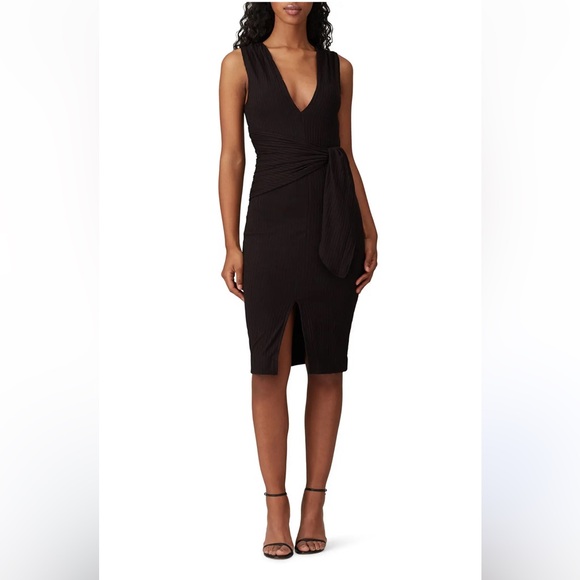 COSMOPOLITAN Dress the Population Blue Sleeveless V-Neck Wrap-Tie Knit Dress XS - Picture 8 of 10